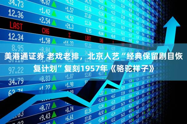 美港通证券 老戏老排，北京人艺“经典保留剧目恢复计划”复刻1957年《骆驼祥子》