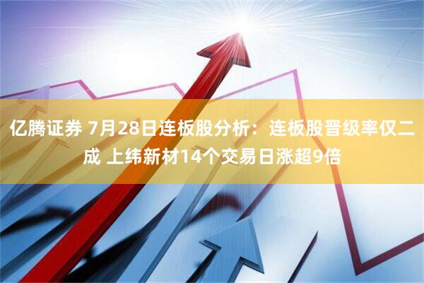 亿腾证券 7月28日连板股分析：连板股晋级率仅二成 上纬新材14个交易日涨超9倍