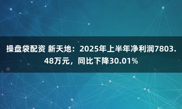 操盘袋配资 新天地：2025年上半年净利润7803.48万元，同比下降30.01%